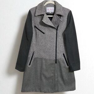 Pink Martini Gray & Black Tweed Wool Blend Stunning‎ Zip Up Coat Size Medium